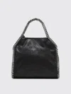 Stella Mccartney Mini Tote With Metal Chain Edging And Detachable Shoulder Strap In Black