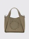 Stella Mccartney Logo Tote Bag Crossbody Structured Silhouette In Green
