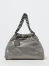 Stella Mccartney Falabella Mini Drawstring Bag Eco Shiny In Gray