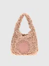 Stella Mccartney Small Curly Texture Top Handle Shoulder Bag In Pink