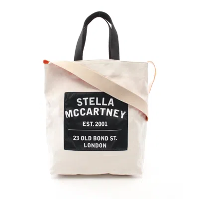 Stella Mccartney Shoulder Bag Tote Bag Logo Canvas Off 2way In Beige