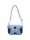 Stella Mccartney Star Motif Denim Crossbody Bag In Blue