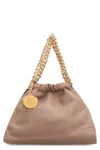 Stella Mccartney Mini Falabella Metallic Faux Leather Drawstring Crossbody Bag In Brown