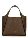 Stella Mccartney Embossed Logo Tote Bags In Brown
