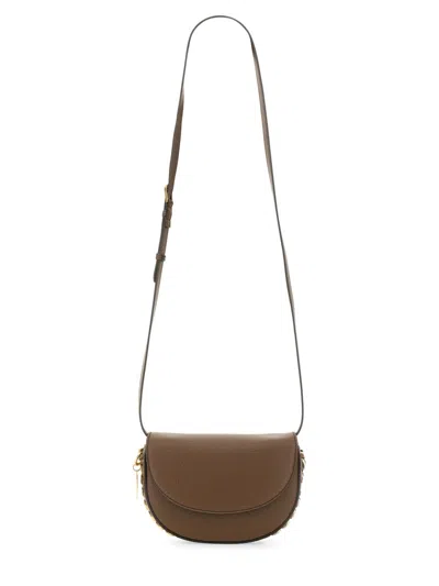 Stella Mccartney Shoulder Bag With Logo In Brown