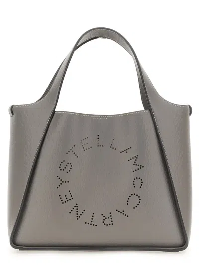 Stella Mccartney Shoulder Bag With Logo In Grey