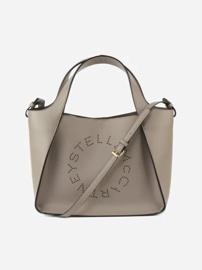 Stella Mccartney Shoulder Bag With Perforated Logo In Moss