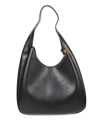 Stella Mccartney Shoulder Bag With Textured Exterior In Black
