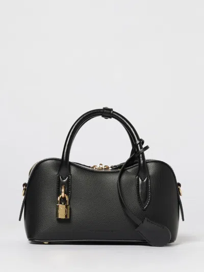 Stella Mccartney Ryder Black Small Handbag With Two Top Handles And Front Padlock Detail With Logo In Ecoleather Woma