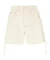Stella Mccartney Side Lace-up Detailed Twill Shorts In White