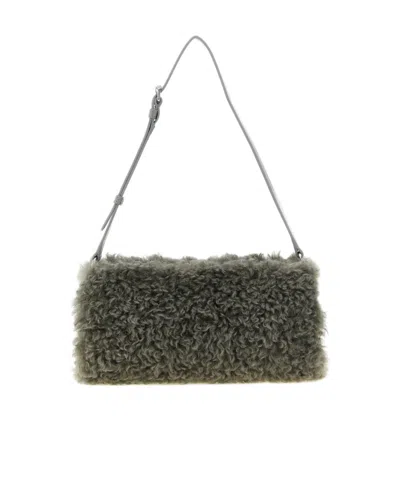 Stella Mccartney Side Logo Detailed Shoulder Bag In Gray