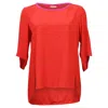 Stella Mccartney Side Slit Blouse In Red Acetate In Red
