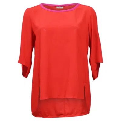 Stella Mccartney Side Slit Blouse In Red Acetate