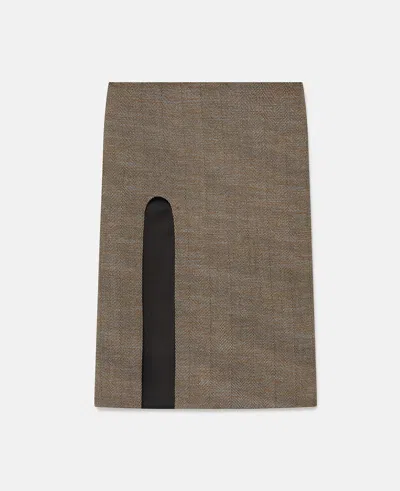 Stella Mccartney Side-slit Tweed Skirt In Beige Tweed