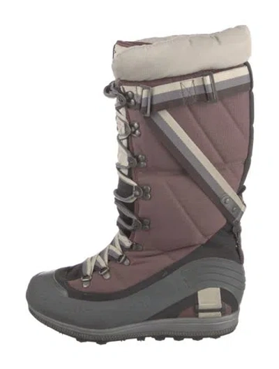 Pre-owned Stella Mccartney Signature Logo Colorblock Pattern Rain Boots In Neutral