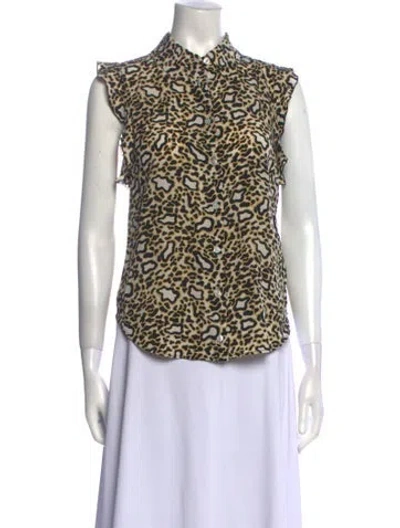 Pre-owned Stella Mccartney Silk Animal Print Top In Neutral