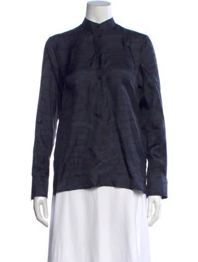 Pre-owned Stella Mccartney Silk Animal Print Top W/ Tags In Blue