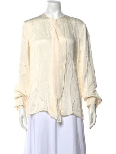 Pre-owned Stella Mccartney Silk Asymmetrical Blouse In Neutrals