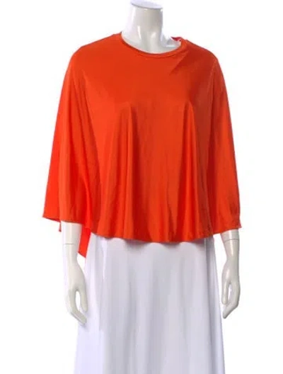 Pre-owned Stella Mccartney Silk Bateau Neckline Blouse In Orange
