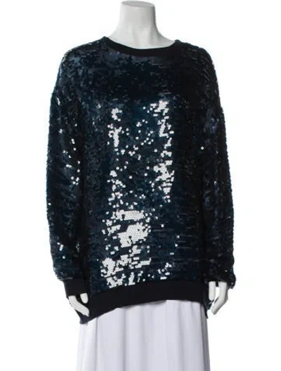 Pre-owned Stella Mccartney Silk Bateau Neckline Sweatshirt In Blue