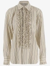 Stella Mccartney Stella Mc Cartney Silk Blend Shirt With Ruffles In Red
