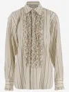 STELLA MCCARTNEY STELLA MCCARTNEY SILK BLEND SHIRT WITH RUFFLES