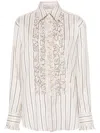 Stella Mccartney Stella Mc Cartney Silk Blend Shirt With Ruffles In White