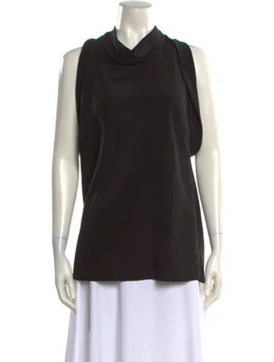 Pre-owned Stella Mccartney Silk Cowl Neck Top In Black