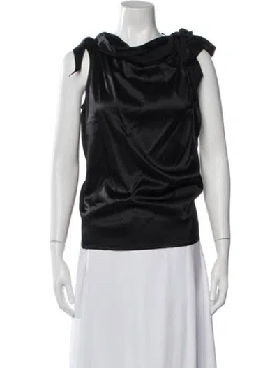 Pre-owned Stella Mccartney Silk Cowl Neck Top In Black