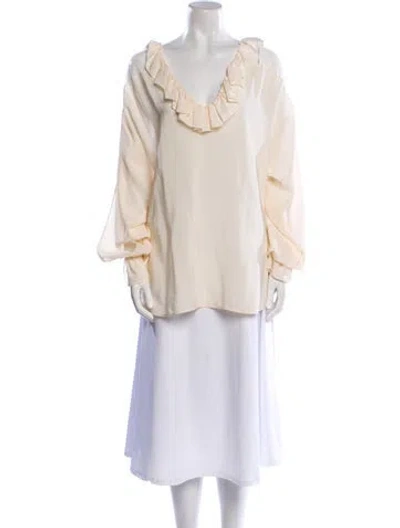 Pre-owned Stella Mccartney Silk Cowl Neck Tunic In Neutral