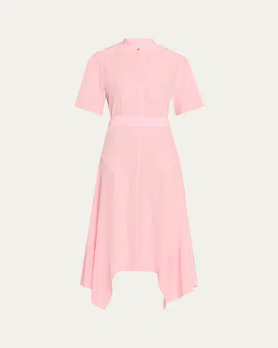 Stella Mccartney Silk Crepe De Chine Midi Dress With Tie Belt In Blossom