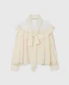Stella Mccartney Silk Crêpe De Chine Pussybow Shirt In Natural