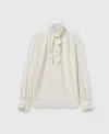 Stella Mccartney Silk Crêpe De Chine Ruffled Shirt In Natural