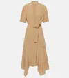Stella Mccartney Silk Crêpe De Chine Shirt Dress In Beige