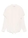 Stella Mccartney Layered-panel Semi-sheer Shirt In Neutrals