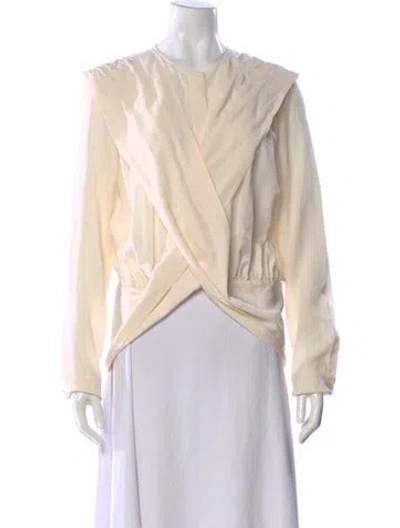 Pre-owned Stella Mccartney Silk Crew Neck Blouse In Neutral