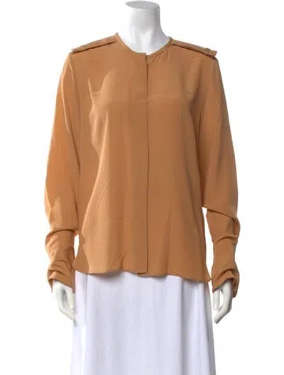 Pre-owned Stella Mccartney Silk Crew Neck Blouse In Neutrals