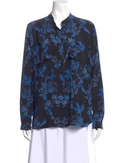 Pre-owned Stella Mccartney Silk Crew Neck Top In Black