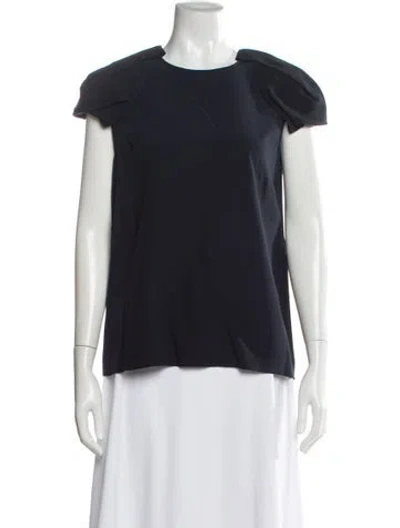 Pre-owned Stella Mccartney Silk Crew Neck Top In Blue