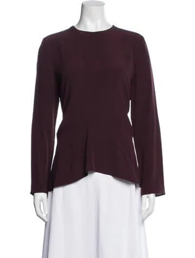 Pre-owned Stella Mccartney Silk Crew Neck Top In Burgundy