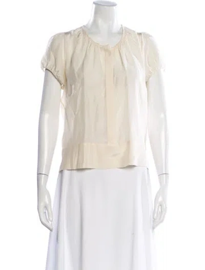 Pre-owned Stella Mccartney Silk Crew Neck Top In Neutral