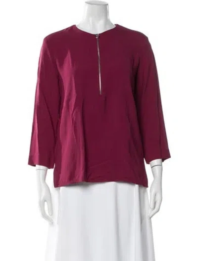 Pre-owned Stella Mccartney Silk Crew Neck Top In Purple