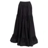 Stella Mccartney Silk Crin Flounce Hem Tie Midi Skirt In Black