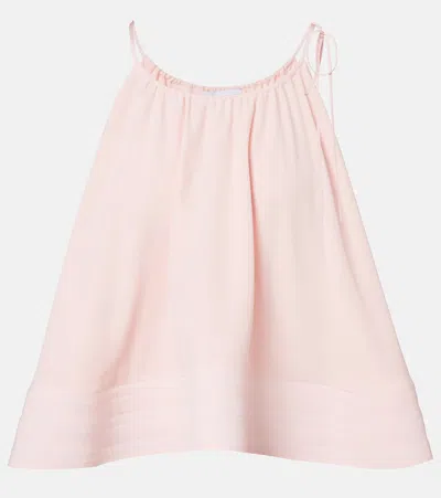 Stella Mccartney Womens Ballet Pink Halter-neck Frilled Silk Top