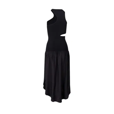 Stella Mccartney Silk Cut-out Maxi Dress Women In Black