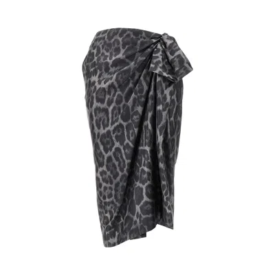 Stella Mccartney Silk Draped Midi Skirt In Black