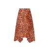 Stella Mccartney Orange Silk Midi Skirt In Orange