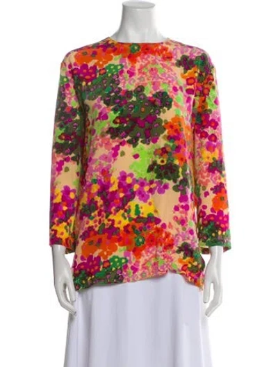 Pre-owned Stella Mccartney Silk Floral Print Blouse In Multi