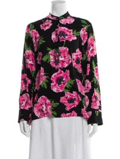 Pre-owned Stella Mccartney Silk Floral Print Blouse In Pink
