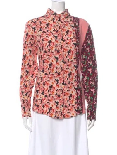 Pre-owned Stella Mccartney Silk Floral Print Blouse In Pink
